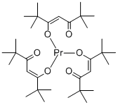 トリス(2,2,6,6-テトラメチル-3,5-ヘプタンジオナト)プラセオジム(ＩＩＩ) 化学構造式