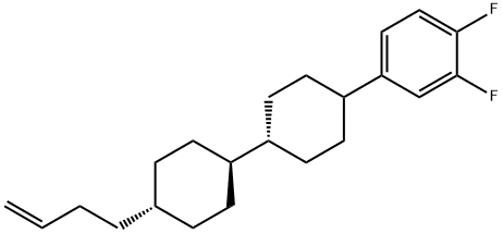 trans,trans-4'-(3-ブテニル)-4-(3,4-ジフルオロフェニル)ビシクロヘキシル 化学構造式