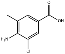 4-氨基-3-氯-5-甲基苯甲酸, 157069-52-8, 结构式