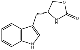 (R)-(-)-4-(1H-インドール-3-イルメチル)-2-オキサゾリノン 化学構造式