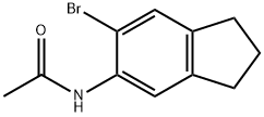 N-(6-ブロモ-2,3-ジヒドロ-1H-インデン-5-イル)アセトアミド 化学構造式