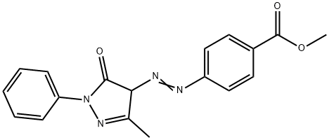 4-[(4,5-ジヒドロ-3-メチル-5-オキソ-1-フェニル-1H-ピラゾール-4-イル)アゾ]安息香酸メチル 化学構造式