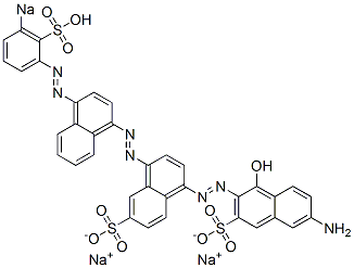6'-アミノ-1'-ヒドロキシ-4-[[4-[(3-ソジオスルホフェニル)アゾ]-1-ナフタレニル]アゾ][1,2'-アゾビスナフタレン]-3',6-ジスルホン酸二ナトリウム 化学構造式