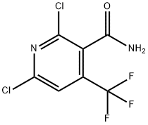 2,6-ジクロロ-4-(トリフルオロメチル)ニコチンアミド 化学構造式