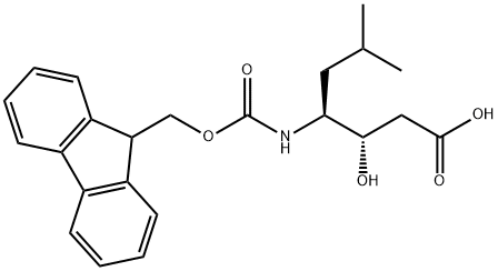 (3S,4S)-4-[(芴甲氧羰基)氨基]-3-羟基-6-甲基庚酸 结构式
