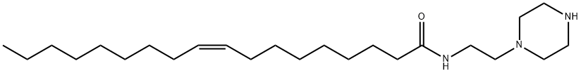 (Z)-N-[2-(1-ピペラジニル)エチル]-9-オクタデセンアミド 化学構造式