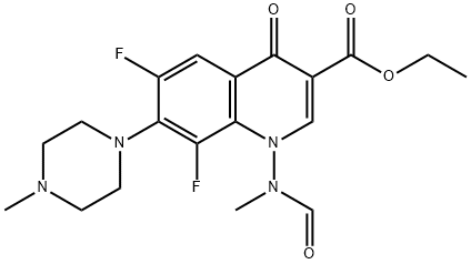 6,8-二氟-1-(甲酰基甲基氨基)-7-(4-甲基-1-哌嗪基)-4-氧代-1,4-二氢喹啉-3-甲酸乙酯 结构式
