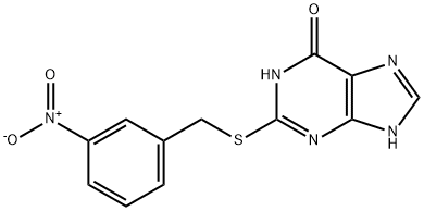 6H-Purin-6-one,1,9-dihydro-2-[[(3-nitrophenyl)Methyl]thio]- Struktur