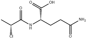 N2[(2R)-2-クロロプロピオニル]-L-グルタミン 化学構造式