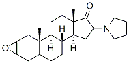 Androstan-17-one,2,3-epoxy-16-(1-pyrrolidinyl) Structure