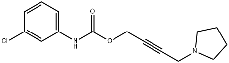 m-クロロカルバニル酸4-(1-ピロリジニル)-2-ブチニル 化学構造式