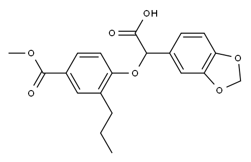 METHYL 4-(BENZO[1,3]DIOXOL-5-YL-CARBOXYMETHOXY)-3-PROPYLBENZOATE Structure