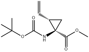 (1R,2S)-1 - [ [(1,1-二甲基乙氧基)羰基]氨基] - 2-乙烯基-环丙烷甲酸甲酯 结构式