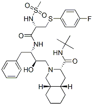 (3S,4aS,8aS)-2-[(2R,3S)-3-[[(2S)-3-(4-fluorophenyl)sulfanyl-2-methanes ulfonamido-propanoyl]amino]-2-hydroxy-4-phenyl-butyl]-N-tert-butyl-3,4 ,4a,5,6,7,8,8a-octahydro-1H-isoquinoline-3-carboxamide|