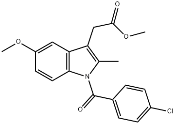 1-(4-氯苯甲酰基)-5-甲氧基-2-甲基-1H-吲哚-3-乙酸甲酯, 1601-18-9, 结构式
