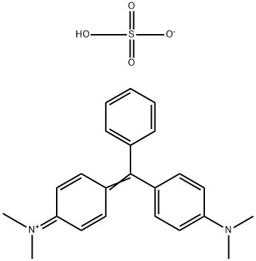 N-[4-[[4-(ジメチルアミノ)フェニル]フェニルメチレン]-2,5-シクロヘキサジエン-1-イリデン]-N-メチルメタンアミニウム・水素スルファート 化学構造式