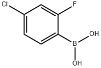 4-クロロ-2-フルオロフェニルボロン酸 化学構造式