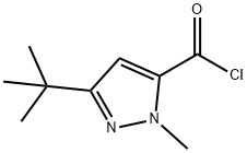 3-叔丁基-1-甲基-1H-吡唑-5-羰酰氯, 160842-62-6, 结构式