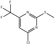 4-クロロ-2-(メチルスルファニル)-6-(トリフルオロメチル)ピリミジン 化学構造式