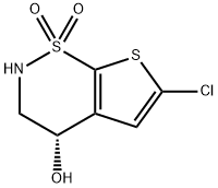 (S)-6-クロロ-4-ヒドロキシ-3,4-ジヒドロ-2H-チエノ[3,2-e][1,2]チアジン1,1-ジオキシド 化学構造式