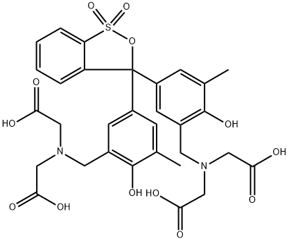 N,N-[3H-2,1-苯并恶硫羟-3-亚基双[(6-羟基-5-甲基-3,1-亚苯基)亚甲基]]双[N-(羧基甲基)甘氨酸]-S,S-二氧化物, 1611-35-4, 结构式