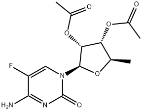 2',3'-ジ-O-アセチル-5'-デオキシ-5-フルオロシチジン 化学構造式
