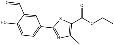 ethyl 2-(3-formyl-4-hydroxyphenyl)-4-methyl thiazole-5-carboxylate Struktur
