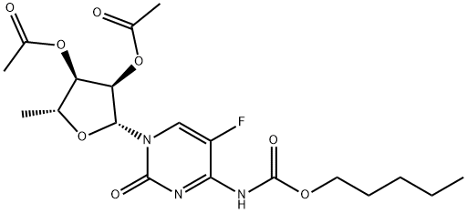 5'-デオキシ-5-フルオロ-N-[(ペンチルオキシ)カルボニル]シチジン2',3'-ジアセタート 化学構造式