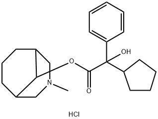 N-甲基-3-氮杂双环[3,3,1]壬-9-基苯基环戊基羟基乙酸酯盐酸盐, 162220-36-2, 结构式