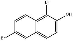 1,6-ジブロモ-2-ナフトール 化学構造式