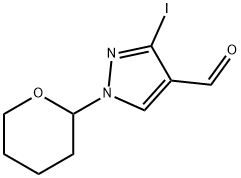 3-碘-1-(四氢-2H-吡喃-2-基)-1H-吡唑-4-甲醛, 1627924-19-9, 结构式