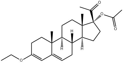 17-(アセチルオキシ)-3-エトキシプレグナ-3,5-ジエン-20-オン 化学構造式
