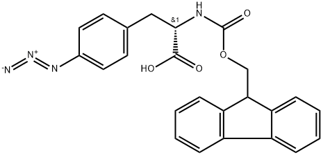 N-芴甲氧羰基-L-4-叠氮基苯丙氨酸 结构式