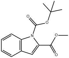 1H-インドール-1,2-ジカルボン酸1-tert-ブチル2-メチル 化学構造式
