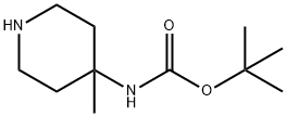 (4-甲基哌啶-4-基)氨基甲酸叔丁酯, 163271-08-7, 结构式