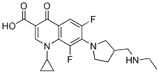 3-Quinolinecarboxylic acid, 1-cyclopropyl-7-[3-[(ethylaMino)Methyl]-1-pyrrolidinyl]-6,8-difluoro-1,4-dihydro-4-oxo- Struktur