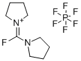 フルオロ-N,N,N′,N′-ビス(テトラメチレン)ホルムアミジニウムヘキサフルオロホスファート 化学構造式