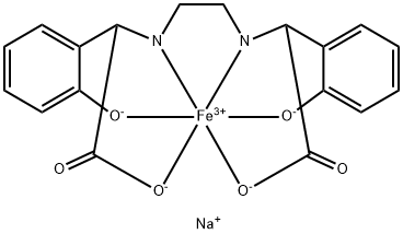 2,2′-ビス(2-オキシド-κO-フェニル)-2,2′-(エチレンジイミノ-κ2N,N′)ビス(アセタト-κO)鉄酸(1-)ナトリウム 化学構造式