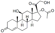 17-(アセチルオキシ)-11β,21-ジヒドロキシプレグナ-4-エン-3,20-ジオン 化学構造式