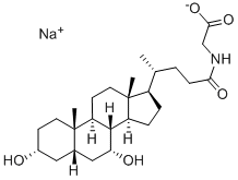 (3α,7α-ジヒドロキシ-24-オキソ-5β-コラン-24-イルアミノ)酢酸ナトリウム 化学構造式