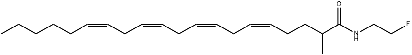 (5Z,8Z,11Z,14Z)-N-(2-フルオロエチル)-2-メチル-5,8,11,14-イコサテトラエンアミド 化学構造式
