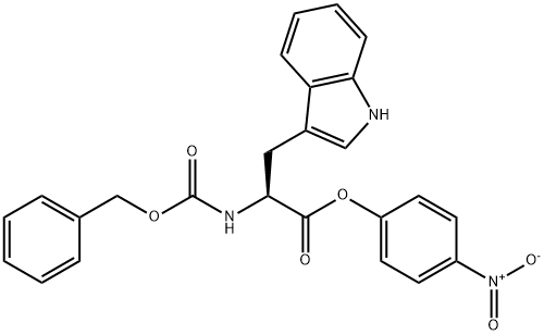 Nα-[(ベンジルオキシ)カルボニル]-L-トリプトファン4-ニトロフェニル 化学構造式