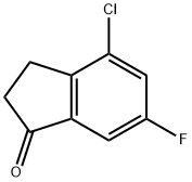 4-クロロ-6-フルオロインダン-1-オン 化学構造式