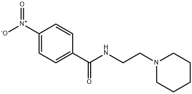 4-硝基-N-(2-(哌啶-1-基)乙基)苯甲酰胺 结构式