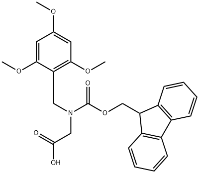 FMOC-N-(2,4,6-三甲氧苄基)甘氨酸, 166881-43-2, 结构式