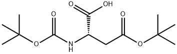 N-(tert-ブトキシカルボニル)-L-アスパラギン酸4-tert-ブチル 化学構造式