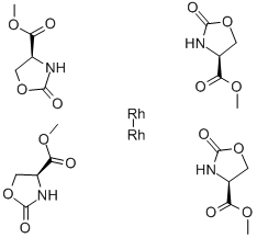 (2-噁唑烷酮-4(S)甲酸甲酯)二铑(II) 结构式