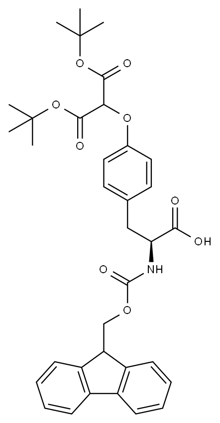 FMOC-TYR(MALONYL-DI-OTBU)-OH Structure