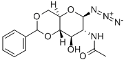 2-乙酰氨基-4,6-O-苯亚甲基-2-脱氧-Β-D-吡喃葡萄糖酰基叠氮化物 结构式