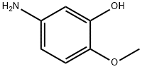 2-甲氧基-5-氨基苯酚, 1687-53-2, 结构式